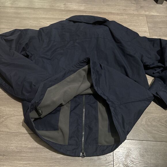 Duluth Trading Full Zip Hooded Fleece Lined Windbreaker Jacket Men’s L Navy Blue - Picture 4 of 4